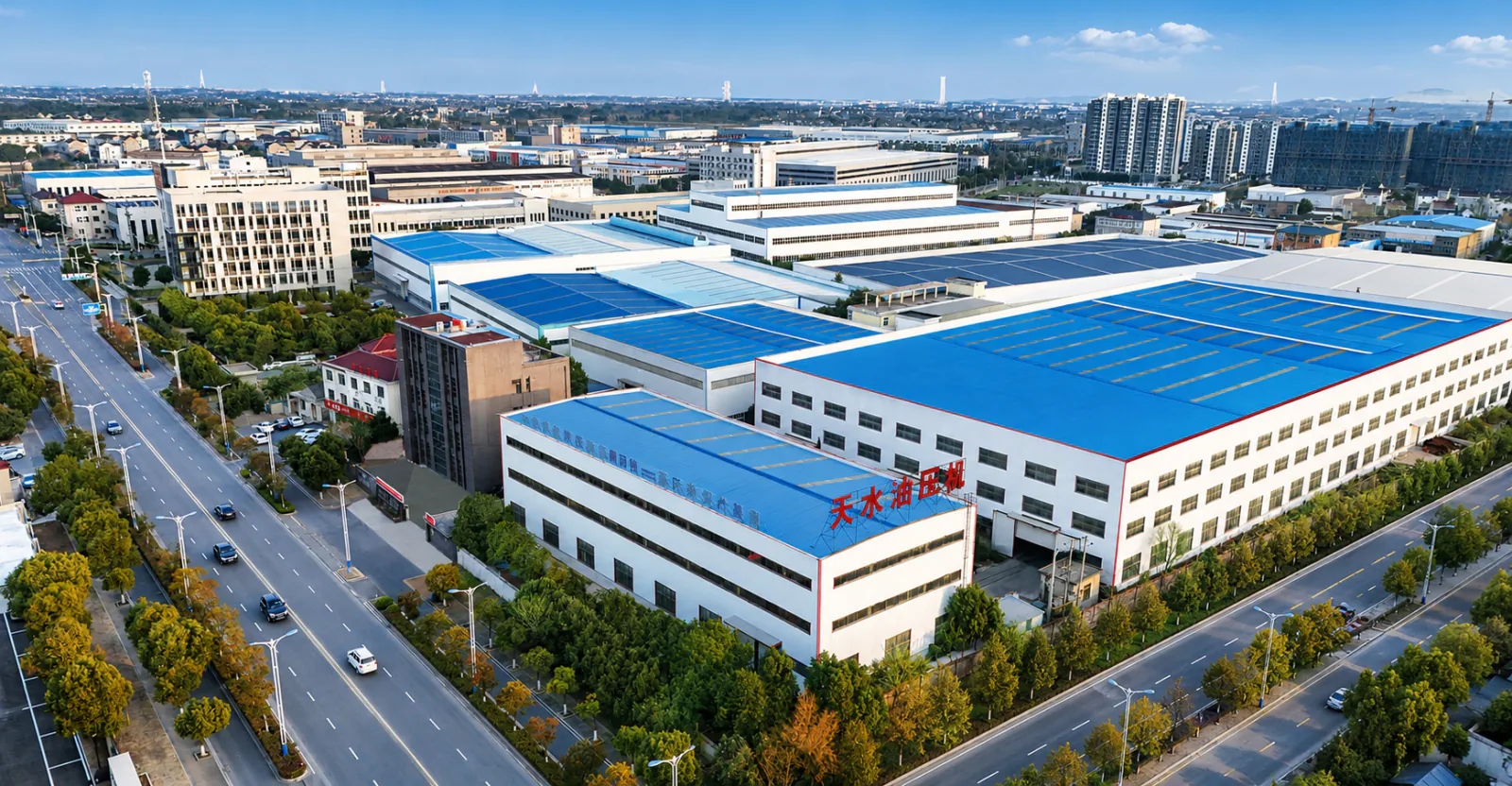Aerial view of the Tianshui Hydraulic factory in Maanshan, Anhui